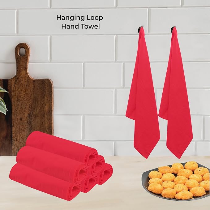 Urban Villa Kitchen Towels Cotton Dish Towels 27”x27” (Set of 4) Red - Image 3