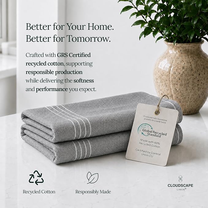 CSL Kitchen Towels Cotton, Pack of 6, Absorbent Dish Towel, 18x28 -AIG - Image 6
