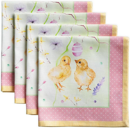 Maison d' Hermine Cloth Napkins Set of 4 Reusable 100% Cotton (20" x 20") | Everyday Square Napkins Cloth Washable Dinner Party Wedding Restaurant Hotel Kitchen Spring Summer - Easter Zest by MaisondHermine