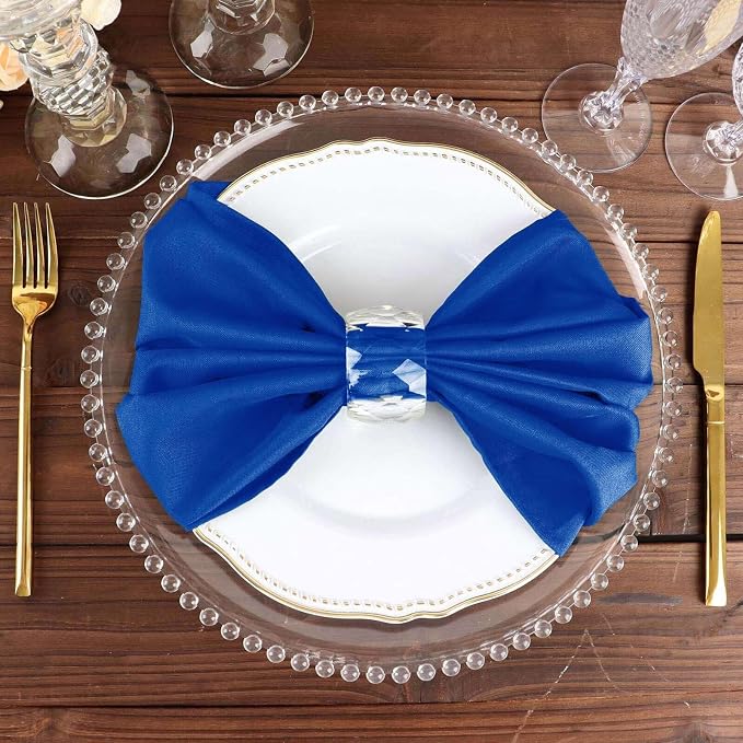 Efavormart Premium Cloth Napkins Set of 50, 20x20 Inch Royal Blue Seamless Dinner Napkins, Washable Linen Table Napkin Cloth with Hemmed Edges for Weddings, Party and Banquet - Image 5
