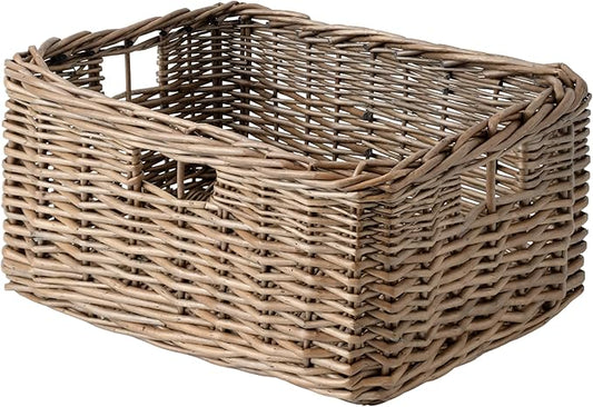 StorageWorks Pantry Baskets, Willow Storage Baskets for Organizing, Shelves, Pantry Organizers and Storage, Brown, 16 ½"L x 13" W x 7 ½"H by StorageWorks