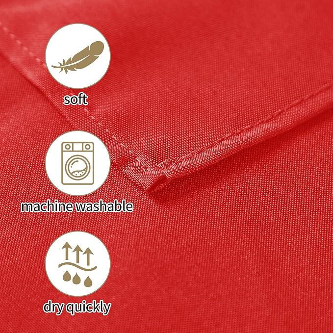 25pcs Polyester Cloth Napkins - 17 x 17 inch Red Washable Dinner Napkins with Hemmed Edges for Restaurant/Wedding/Hotel(25,Red) - Image 3