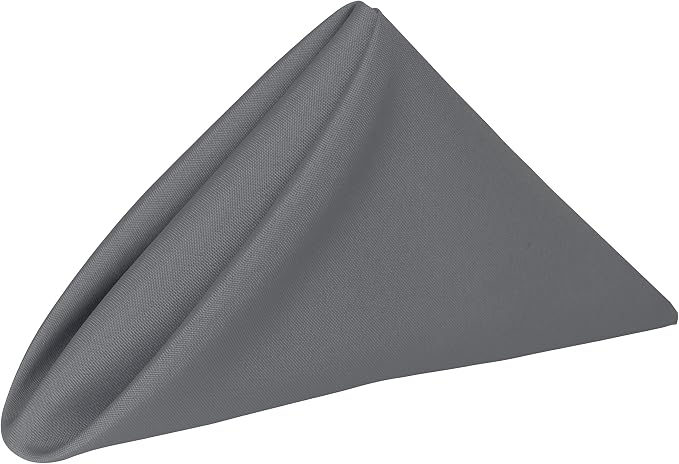 17x17-Inch Polyester Cloth Napkins, Charcoal, Set of 36 | Bulk Case of 3 Dozen, Dinner Napkins, Square, Serged Edges, Machine Washable, Wrinkle-Resistant, Flame-Resistant, Grey by UltimateTextile