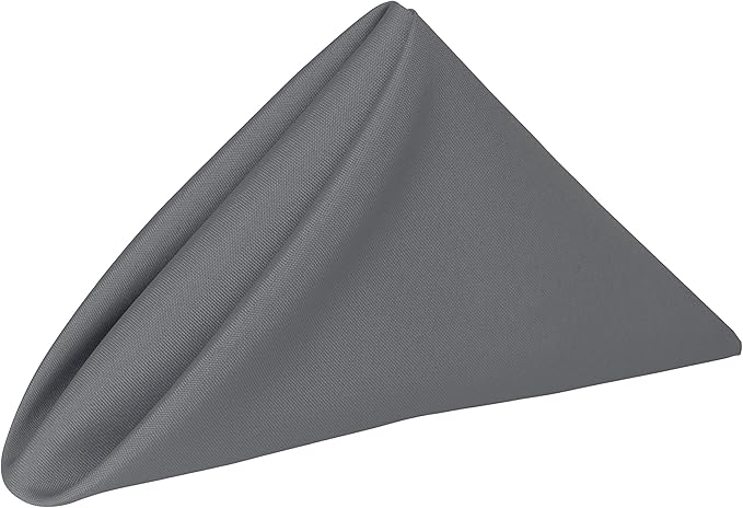 20x20-Inch Polyester Cloth Napkins, Charcoal, Set of 12 by UltimateTextile