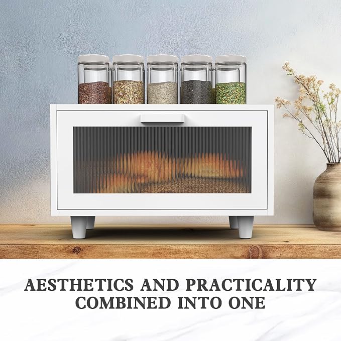 LOHASOK Bread Box for Kitchen Countertop | Wooden,Large, Farmhouse Bread Container Holder Storage, Acrylic translucent window - Image 5