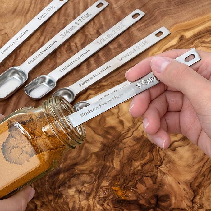 Hudson Essentials Stainless Steel Measuring Cups and Spoons Set (14 Piece Set) - Image 6