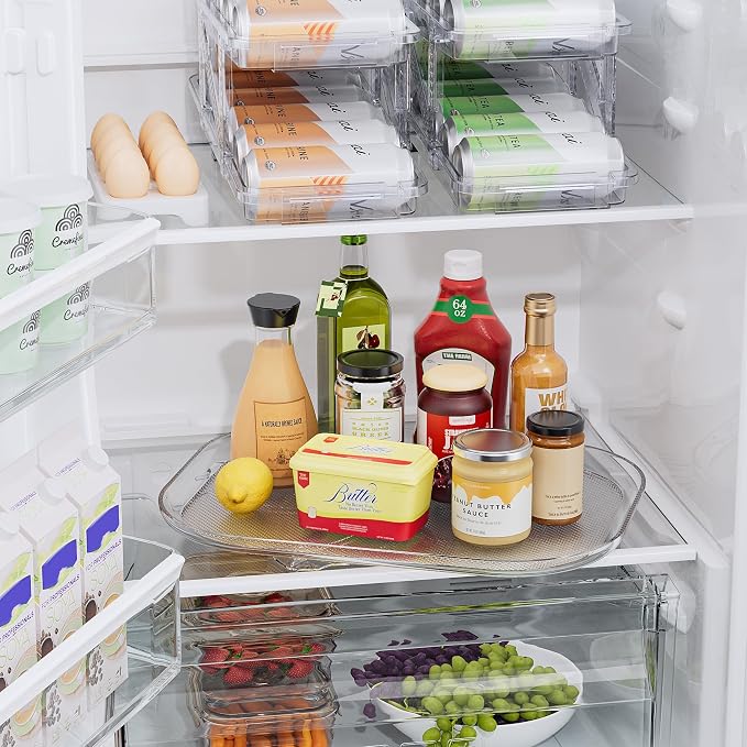 LAMU Lazy Susan Organizer Turntable 15.67''x11.7'' for Refrigerator Organizers and Storage, Fridge Organizer, Condiment Organizer for Kitchen, Table Top, Cabinet, Pantry, Countertop, 2 Pack - Image 5
