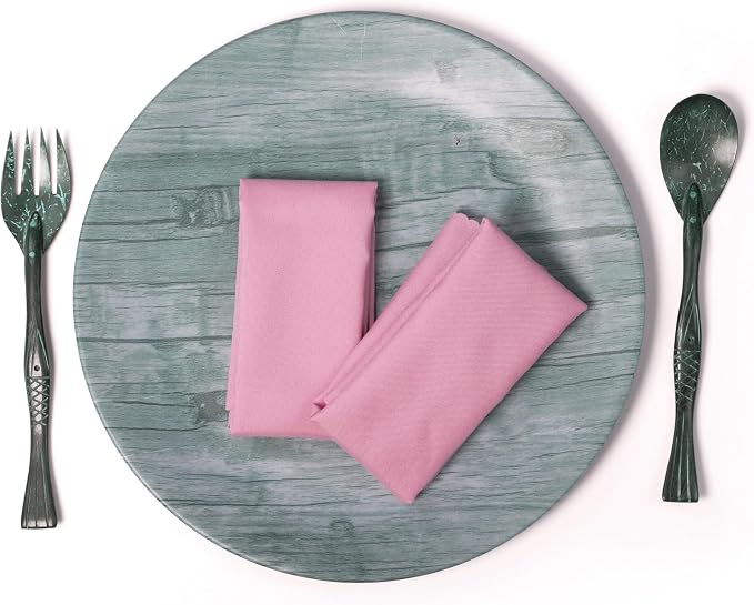 Pack of 100 PCS Cloth Napkins 17x17 inch Washable Polyester Dinner Napkins Soft Table Napkins for Wedding Party Dining Banquet Bistro Decoration - Pink - Image 3