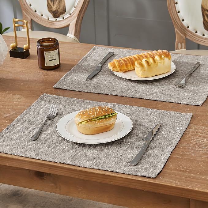 BALCONY & FALCON Rectangle Table Cloth Waterproof Taupe Grey 13.8"x 17.7" 4pcs - Image 6