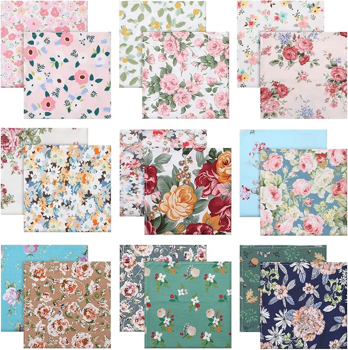 Moukeren Floral Cotton Cloth Napkins Set of 36, 15 x 15 Inch Flower Dinner Napkins Reusable Washable Decorative Table Flower Printed Home Decor for Kitchen Lunch Wedding Party Decor - Image 7