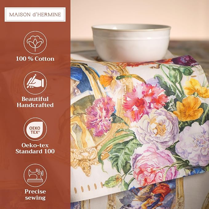 Maison d' Hermine Cloth Napkins Set of 4 Reusable 100% Cotton (20" x 20") | Everyday Square Napkins Cloth Washable Dinner Party Wedding Restaurant Hotel Kitchen Spring Summer - Masterpiece - Image 2