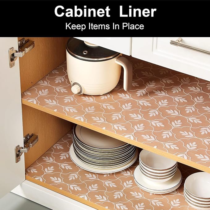 Cooyes Shelf Paper for Kitchen Cabinets Non Adhesive, Waterproof & Oil-Proof Kitchen Drawer Liner for Refrigerator Drawer Fridge Cupboard (23.6 Inch W x 354 Inch L) - Image 3