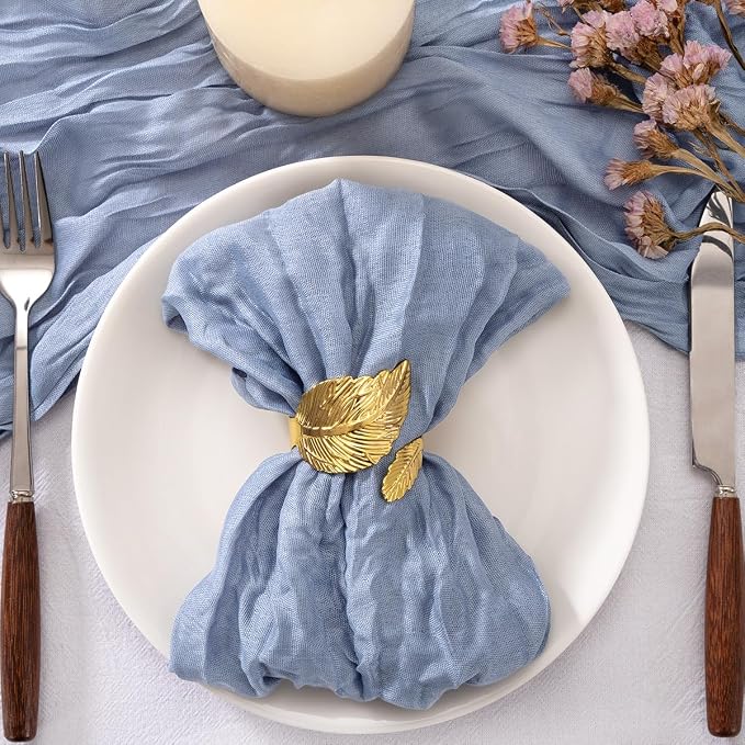 Cheesecloth Napkins Dusty Blue Cloth Napkins Bulk,Set of 20 - Image 2