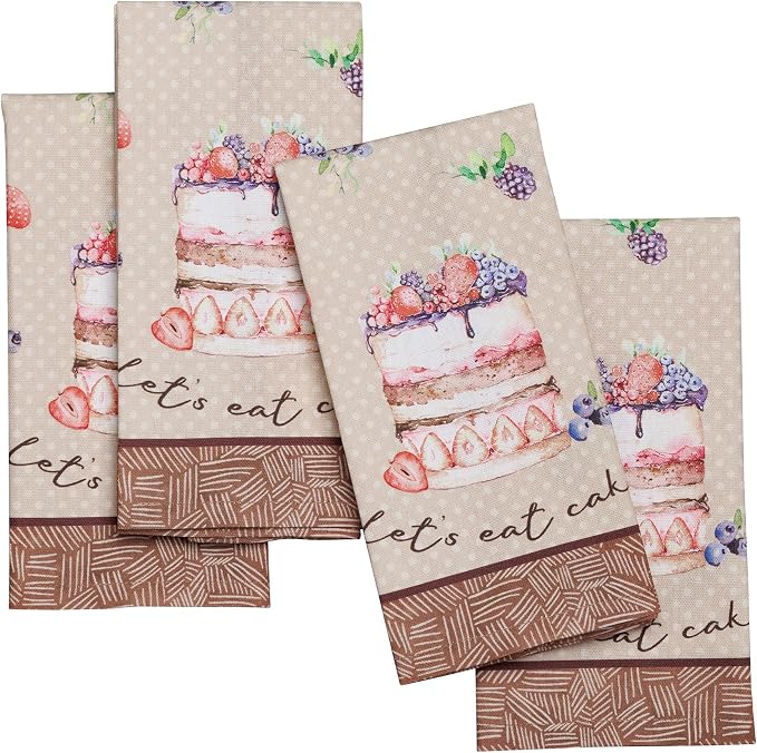 Maison d' Hermine Cloth Napkins Set of 4 Reusable 100% Cotton (18" x 18") | Everyday Square Napkins Cloth Washable Dinner Party Wedding Restaurant Hotel Kitchen Spring Summer - Cakes by MaisondHermine