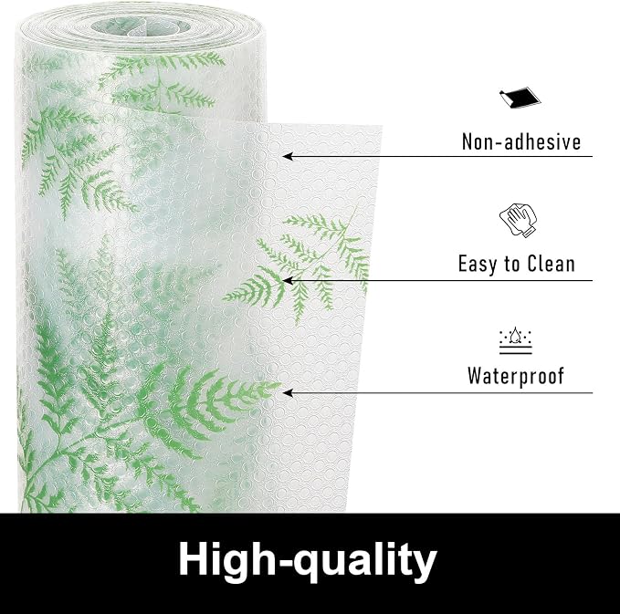 Cooyes Shelf Liners for Kitchen Cabinets Refrigerator Liners Waterproof & Oil-Proof Kitchen Cupboard Liner Drawer Mats EVA Material Non Adhesive Fridge Liner for Shelves（23.6" W x 236" L） - Image 4