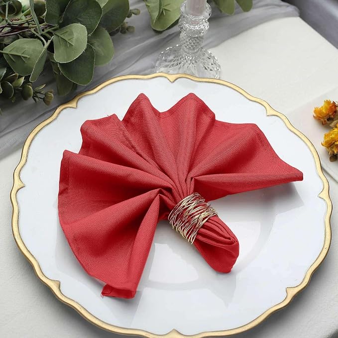 Efavormart Premium Cloth Napkins Set of 50, 17x17 Inch Red Violet Seamless Dinner Napkins, Washable Linen Table Napkin Cloth with Hemmed Edges for Weddings, Party and Banquet - Image 2