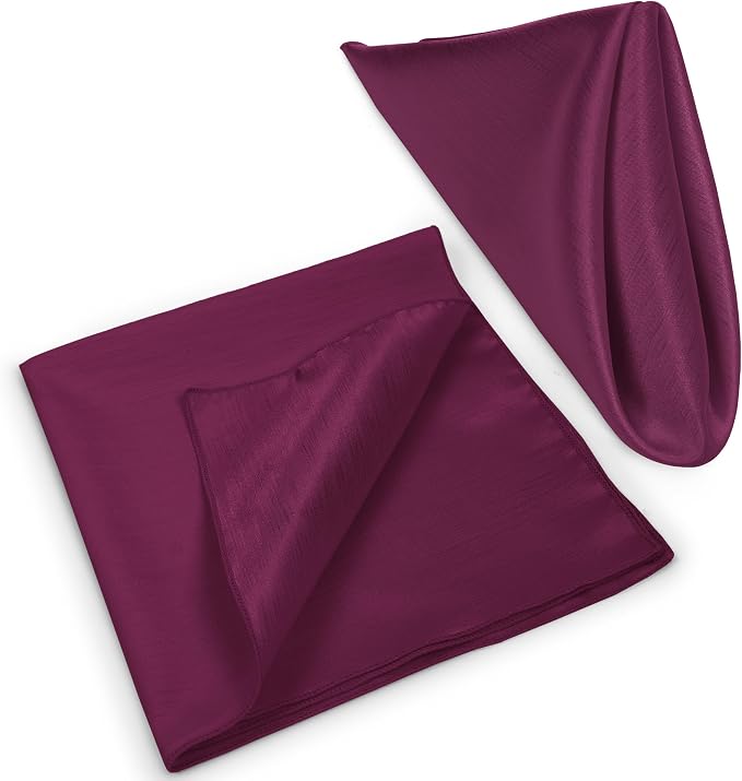 17 x 17-Inch Shantung Satin Cloth Napkins, Plum, Set of 60 | Bulk Case of 5 Dozen, Square, 100% Polyester Fabric, Reversible, Faux Dupioni Silk Reverse Side, Machine Washable, Purple - Image 8