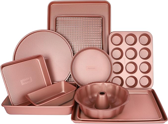 David Burke 17x11 Cookie Sheet – Carbon Steel, PFTE & PFOA Free, Oven Safe, Non-Toxic, Perfect for Baking and Roasting – Rose Gold - Image 5