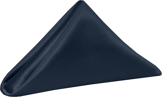 17x17-Inch Square Satin Cloth Napkins, Navy, Set of 36 by UltimateTextile