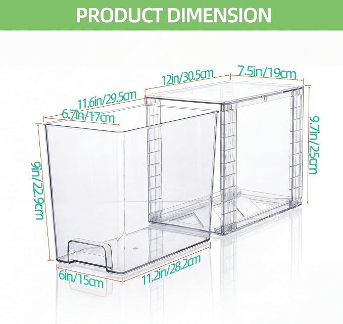 High Clear Stackable Storage Drawers(4 Pack), High-strength Plastic Organizer Bins with Handles for Skincare Bathroom Cabinet Vanity Undersink Kitchen Pantry BPA-Free Storage Containers - Image 3