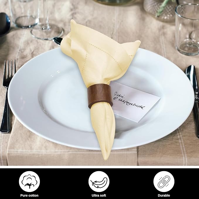 Linen Cotton Cloth Napkins Set of 4-100% Linen Hemstitched Napkins 18x18 Inches for Wedding, Dinner, Thanksgiving, Parties – Reusable Elegant Table Napkins for Home Decor & Events - Image 7