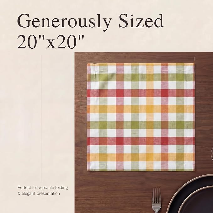 Urban Villa Cloth Napkins Cotton 20x20 (Set of 12) Harvest - Image 6