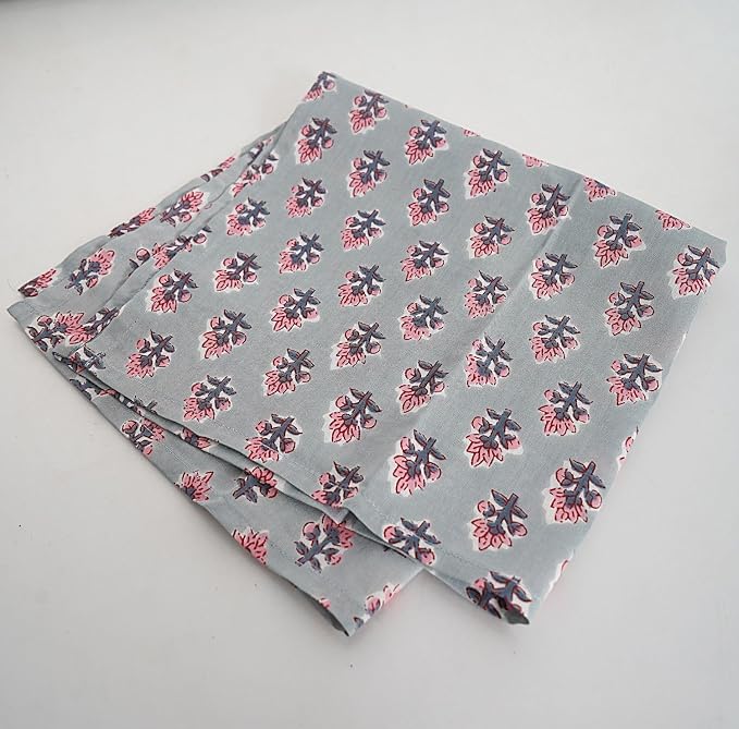 Indian Cotton Cloth Napkin Washable and Reusable for Everyday Use, Wedding, Party, Christmas, Bridal Baby Shower Tea Parties Table Napkins Homedecor Handblock Print 16 x 16 Inches (10 Pieces) - Image 5