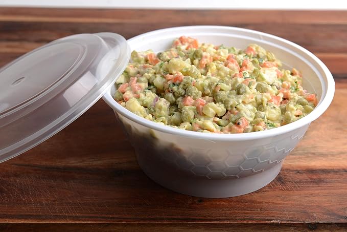Meal Prep Containers [50 Pack] White Round Bowls with Lids, Food Storage Bento Box, Microwavable,Premium,Stir Fry | Lunch Boxes | BPA Free | Freezer/Dishwasher Safe | Disposable (40 oz) - Image 4