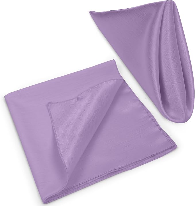17 x 17-Inch Shantung Satin Cloth Napkins, Lilac Set of 60 | Bulk Case of 5 Dozen, Square, 100% Polyester Fabric, Reversible, Faux Dupioni Silk Reverse Side, Machine Washable, Purple - Image 8