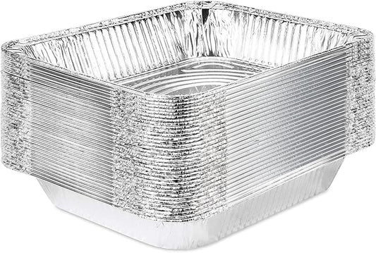 Stock Your Home 9x13 Aluminum Pans (20 Pack) - Disposable & Recyclable Foil Tray- Half Size Steam Table Deep Pans - Tin Foil Pans for Cooking, Heating, Storing, Prepping Food, BBQ, Grilling, Catering by StockYourHome