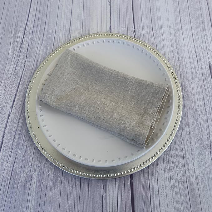 Linen Napkins –100% French Flax – Stonewashed Pure Linen Cloth Napkins - Size 18 Inch x 18 Inch – Set of 4 (Natural) - Image 6