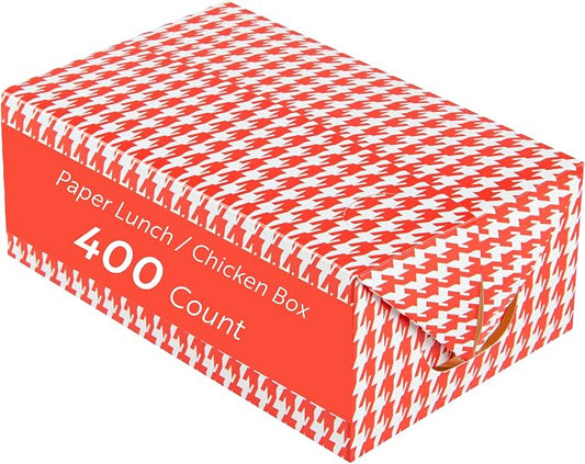 Restaurantware Disposable Takeout Box 400 Count 47 Ounce Paper Greaseproof Food Container Recyclable Lunch Box Spill-Resistant Secure Closure Red by Restaurantware
