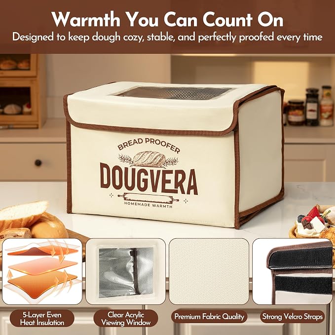 Bread Proofing Box 40 x 30 x 25cm Sourdough Box with Temperature Control, 7Ft Cord, Timer – 3 Heating Layer Sides Sourdough Baking Supplies for Beginners, Pros – US Standard Plug - Image 4