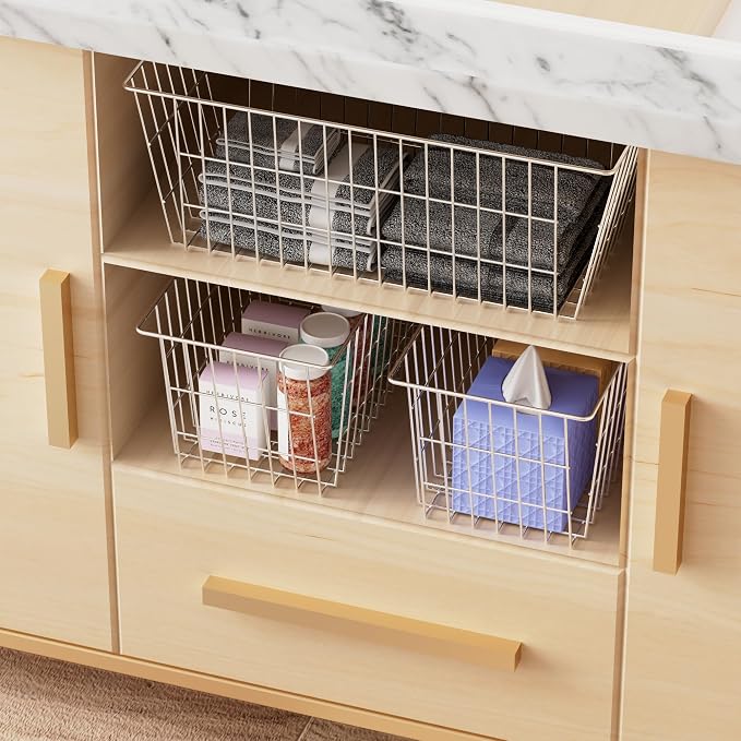SANNO 15.7in Freezer Baskets Bins - Freezer Storage Containers Organizer for Office, Bathroom, Pantry - Image 5