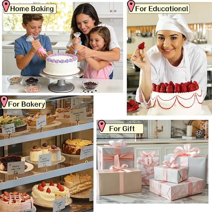 12-Inch Aluminum Alloy Cake Turntable for Frosting, Ultra-Smooth Rotating Icing Stand with Non-Slip Base, Heavy-Duty Decorating Rotating Cake Stand for Baking, DIY Crafts, and Cake Decoration - Image 7