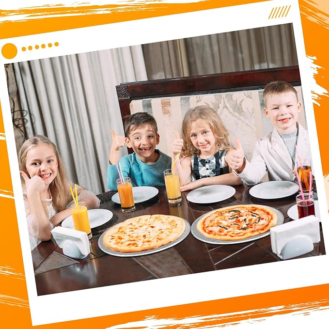 Nuogo 5 Pcs 18 Inch Pizza Pan with Holes Aluminum Mesh Pizza Screen Seamless Round Tray for Oven Nonstick Baking Sheet for Kitchen Bakery Restaurant BBQ Party Cookware Supplies - Image 6