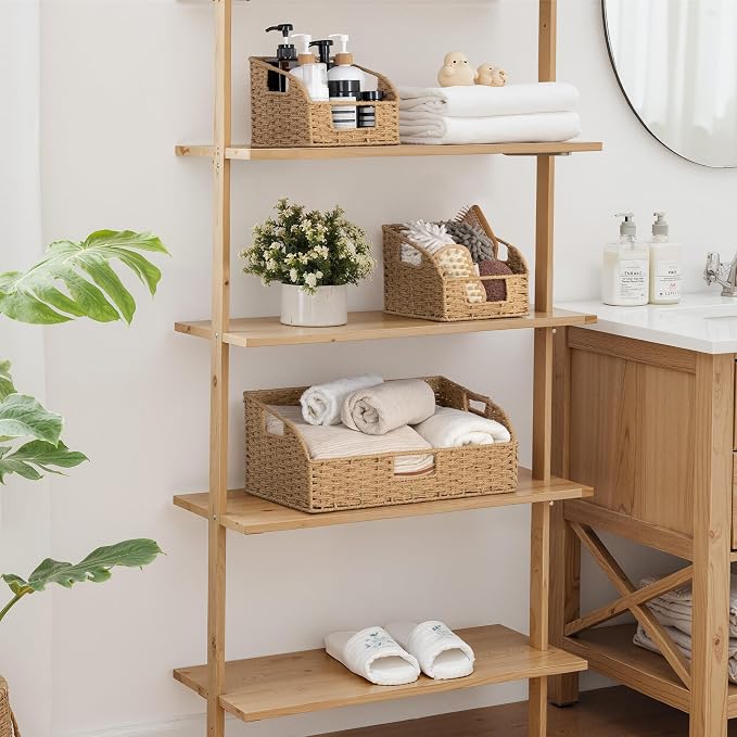 StorageWorks Paper Rope Shelf Baskets,Pantry Storage Baskets,Natural,3-Pack | Pantry Storage Baskets,Wicker Baskets with Handles,Handwoven Wicker Storage Baskets for Shelves,Pantry Organizers and Storage - Image 7
