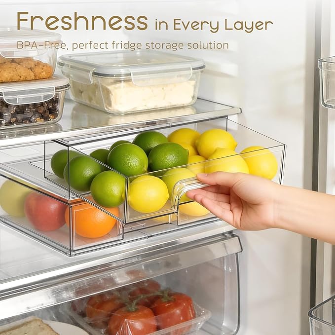 Stackable Storage Drawers, 3 Pack Clear Acrylic Makeup & Bathroom Organizer, Versatile Storage Bins for Vanity, Under Sink, Kitchen Cabinets & Pantry - Image 7