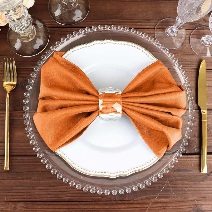 Efavormart Premium Cloth Napkins Set of 100, 20x20 Inch Orange Violet Seamless Dinner Napkins, Washable Linen Table Napkin Cloth with Hemmed Edges for Weddings, Party and Banquet - Image 6