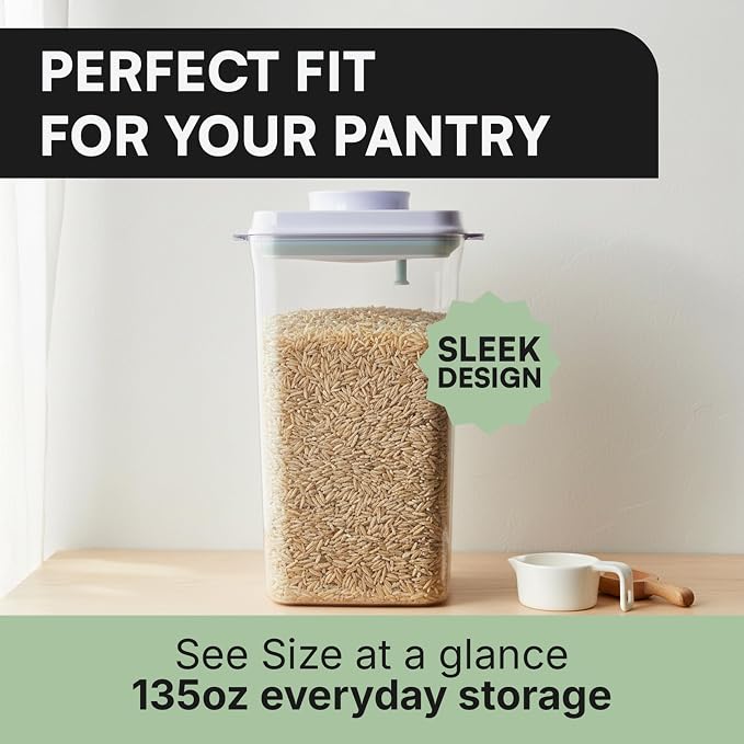 Bop Top Airtight Food Storage Containers | Pop-Top Lid | 16.5 Cups / 135 Oz | kitchen canister set, for flour, sugar, snacks, pasta, baking - Image 2