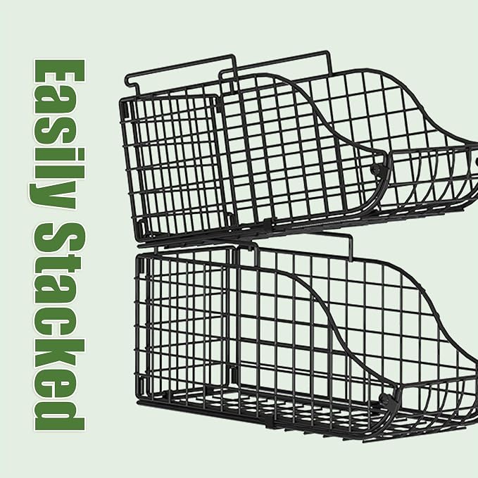 Sonyabecca 8 Pack Stackable Can Organizer for Pantry Cabinet Food Storage | Wire Storage Rack Holds Up to 72 Cans, Beverages and Food. Small Metal Organizer for Kitchen Counters, Fridges and RV - Image 8