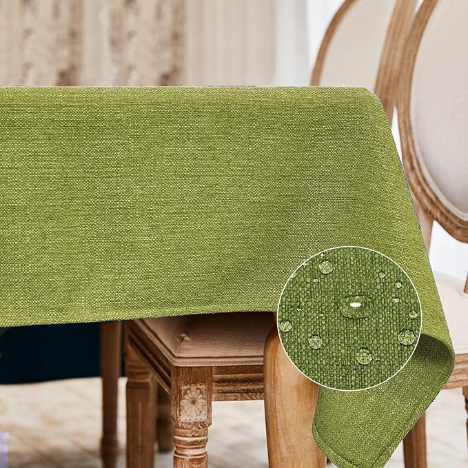 BALCONY & FALCON Rectangle Table Cloth Waterproof Avocado 118"x57" | Rectangular Washable Wrinkle Resistant Table Cloth Linen Fabric Tablecloths for Dining Party Kitchen Wedding and Outdoor Use by BALCONYFALCON