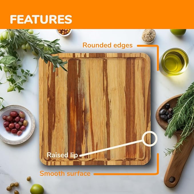 BambooMN Rectangular Nested Bamboo Serving Tray - Tiger Stripe - 17 x 9 x 0.75 - Image 4