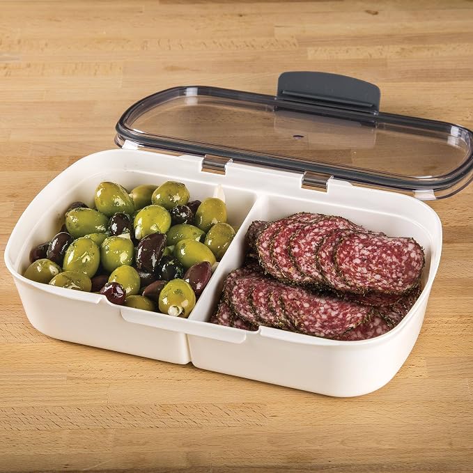 ProKeeper Split Deli Food Storage Container with Air-Tight Silicone Seal and Dry Erase Compatible Lid, 11.75 - Image 5