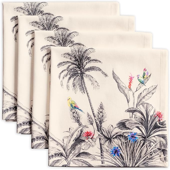 Maison d' Hermine Cloth Napkins Set of 4 Reusable 100% Cotton (20" x 20") | Everyday Square Napkins Cloth Washable Dinner Wedding Restaurant Hotel Kitchen Thanksgiving Christmas - Amazonia by MaisondHermine