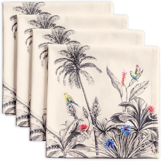 Maison d' Hermine Cloth Napkins Set of 4 Reusable 100% Cotton (20" x 20") | Everyday Square Napkins Cloth Washable Dinner Wedding Restaurant Hotel Kitchen Thanksgiving Christmas - Amazonia by MaisondHermine