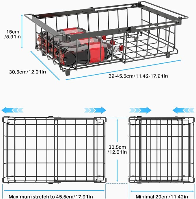 UMDONX 2-Pack Expandable Stackable Large Freezer Storage Boxes | Adjustable Sizes From 11.4 Inches to 17.9 Inches, Suitable for 10-20 Cubic Foot Freezers, Black - Image 5