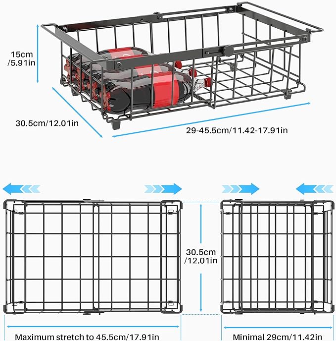 UMDONX 4-Pack Expandable Stackable Large Freezer Storage Boxes | Adjustable Sizes From 11.4 Inches to 17.9 Inches, Suitable for 10-20 Cubic Foot Freezers, Black - Image 5