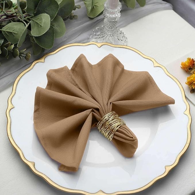 Efavormart Premium Cloth Napkins Set of 10, 17x17 Inch Taupe Violet Seamless Dinner Napkins, Washable Linen Table Napkin Cloth with Hemmed Edges for Weddings, Party and Banquet - Image 6