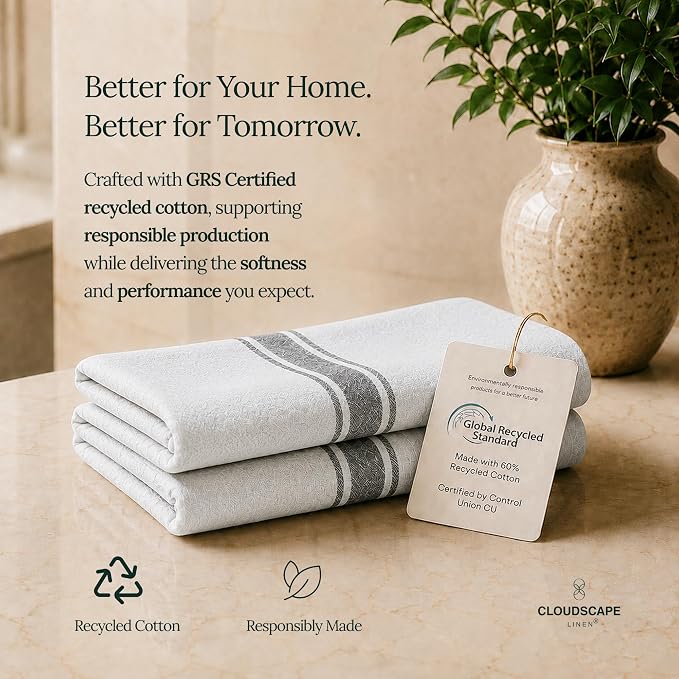 CSL Pack of 12 Kitchen Towels, Absorbent & Soft, Oversized, 18x28 - Grey - Image 6